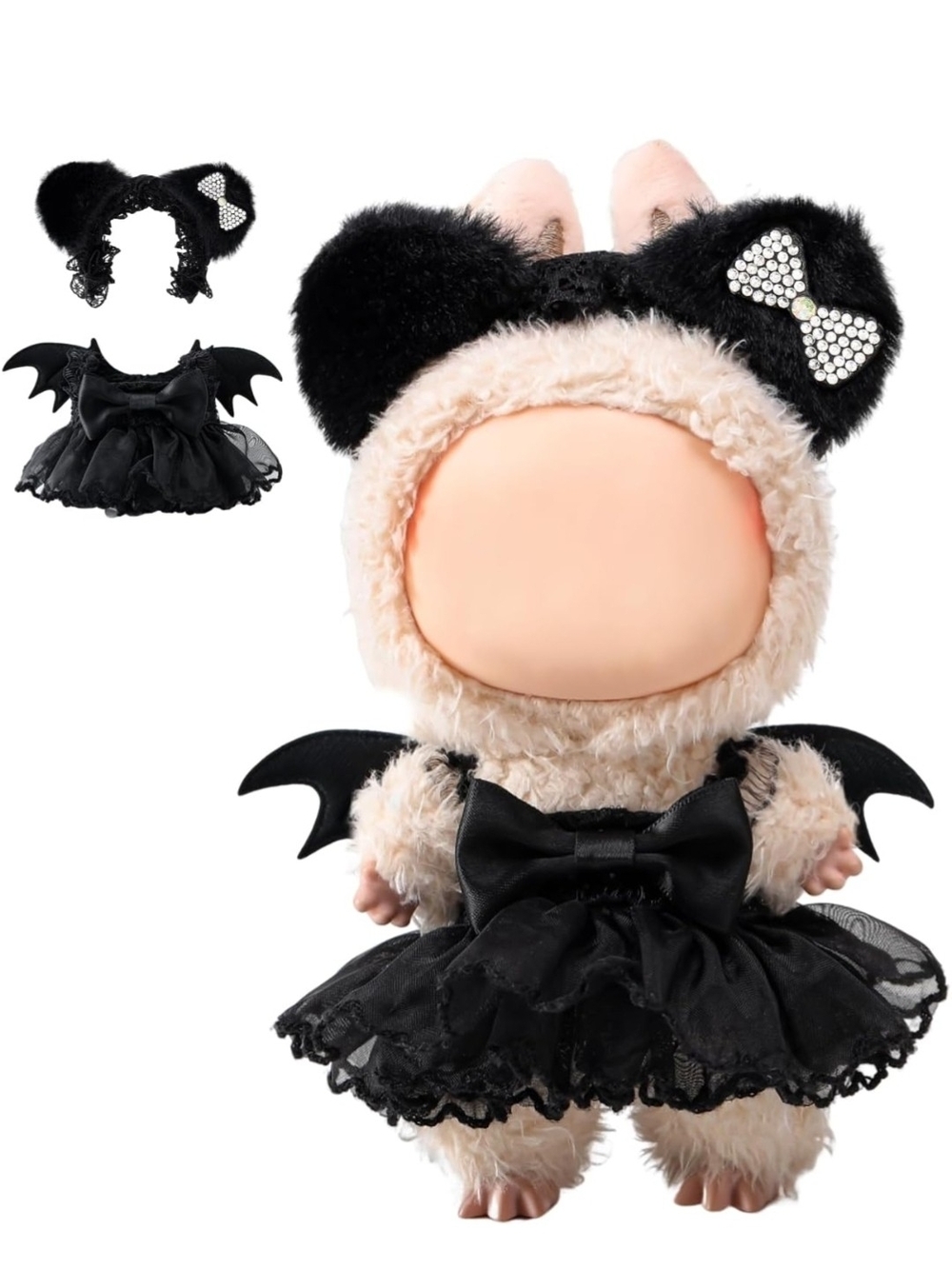 Labubu Plush Bat Dress And Headpiece-NWT!